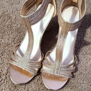 David's Bridal Rose Gold heels